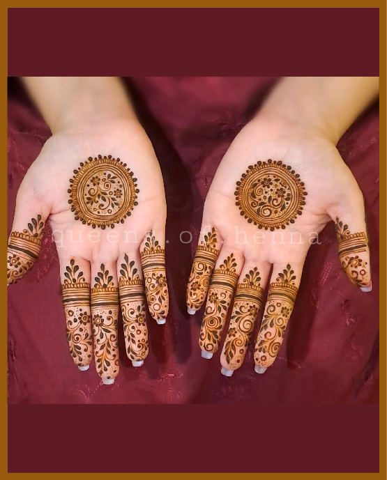 Simple Mandala Motif In Minimal Front Hand Mehndi Design